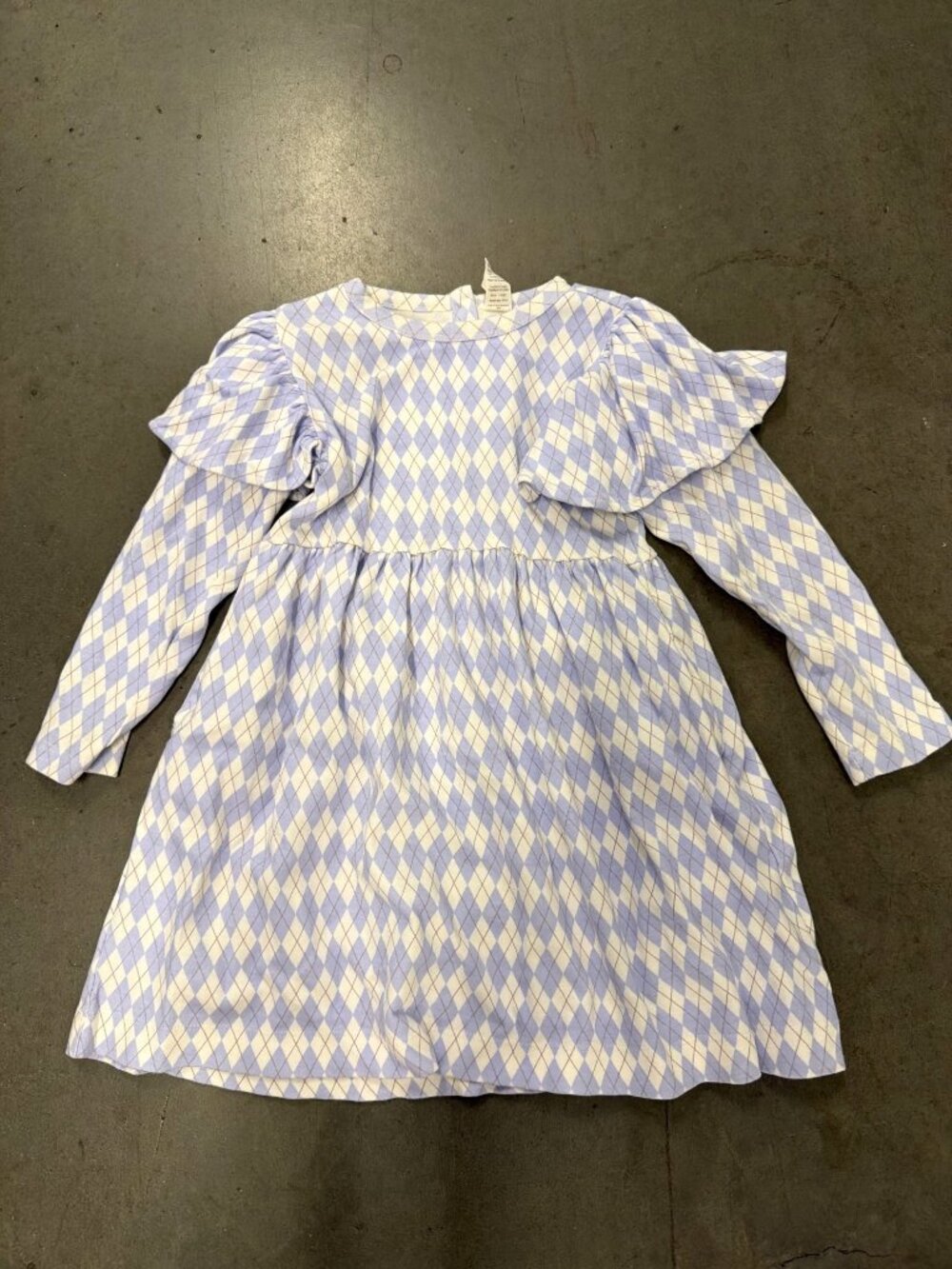 Kate Quinn Periwinkle Argyle Dress Girls Size 6Y